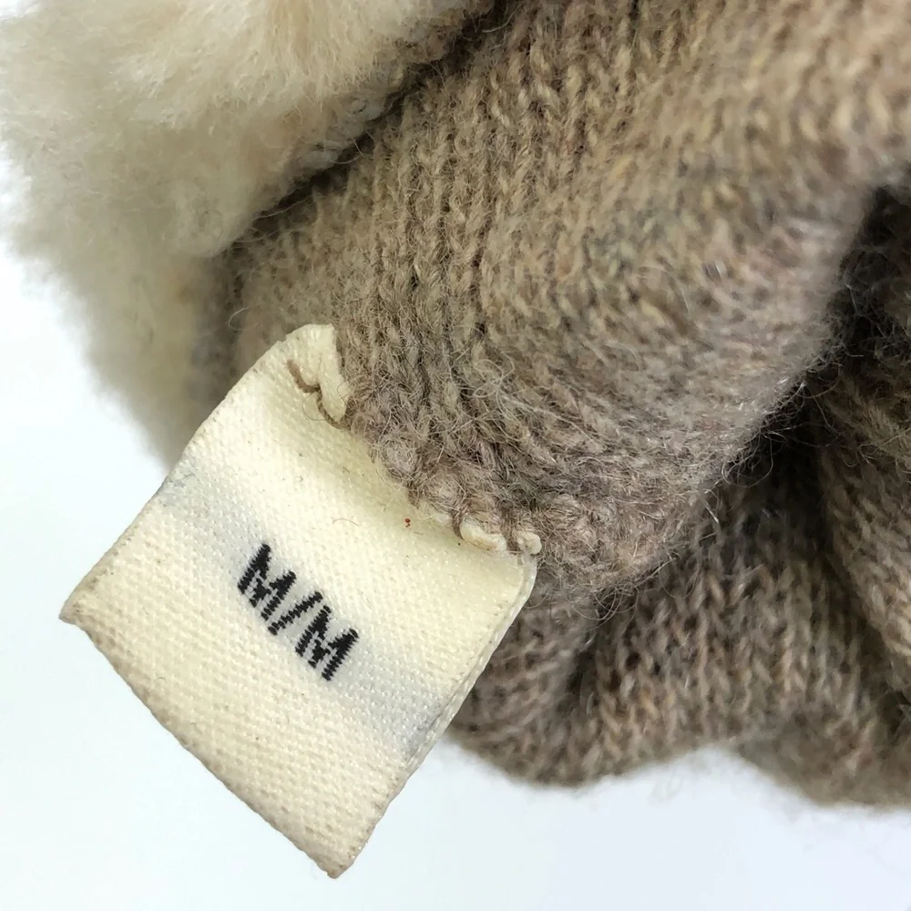 UGG Left Hand Only Brown Sheepskin Leather Cream Glove M